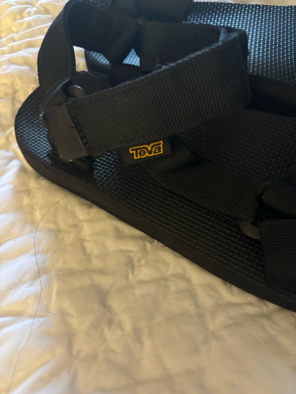 Teva Black Adjustable Velcro Strap Sandals Size 9 - Picture 2 of 5